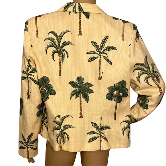VINTAGE MAGGY LONDON PALM TREE BLAZER / SUIT JACKET  SZ 10 ๐ด - Picture 2 of 12